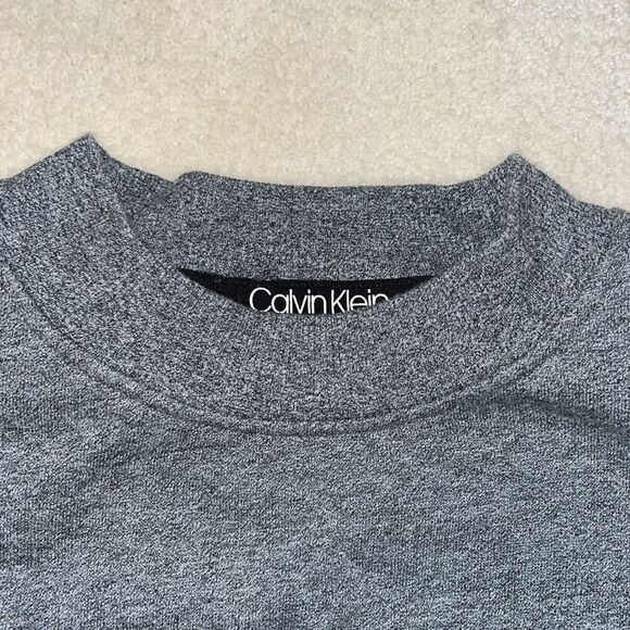 Calvin Klein Performance Cropped Sweatshirt Grey High Neck Womens M - Picture 2 of 6
